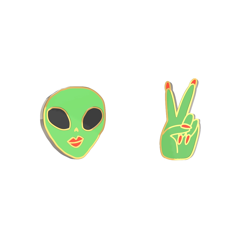 Yellow Owl Workshop Stud Earrings - Alien