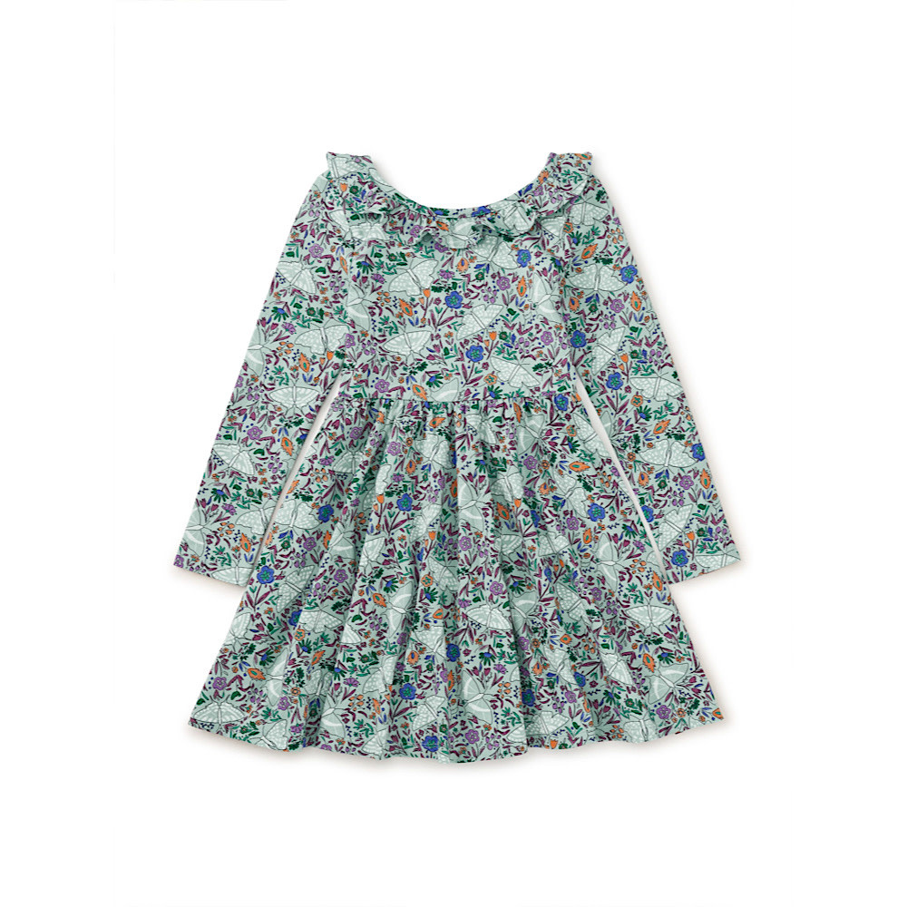 Tea Collection Tea Collection Ruffle Collar Ballet Dress - Iznik Moth Floral