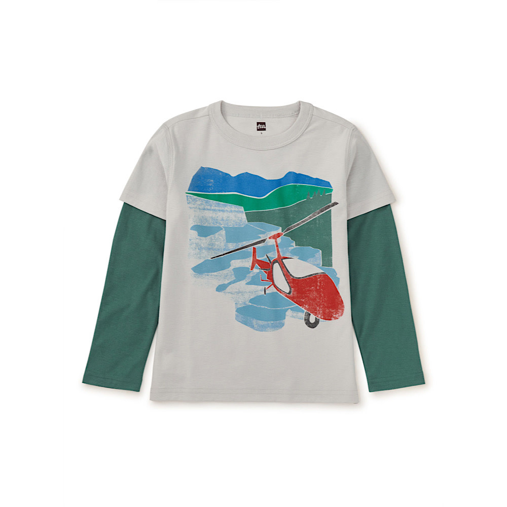 Tea Collection Helicopter Layered Sleeve Tee - Vapor