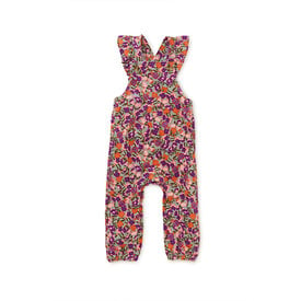 Tea Collection Tea Collection Corduroy Ruffle Baby Overalls - Royal Pomegranate Floral