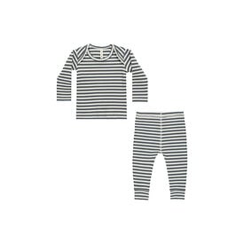 Quincy Mae Quincy Mae Ribbed Tee + Legging Set - Indigo Stripe