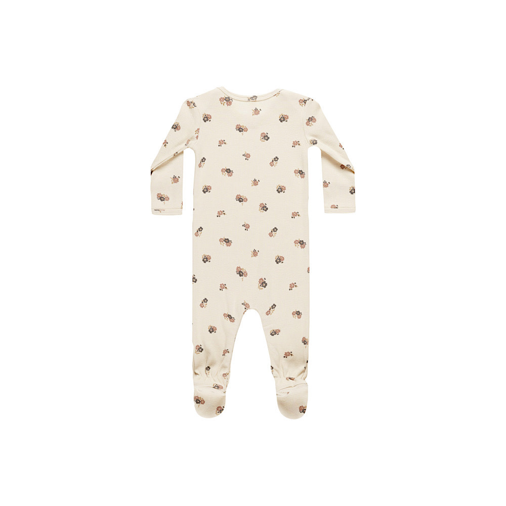 Quincy Mae Ribbed Footie Romper - Wild Flowers