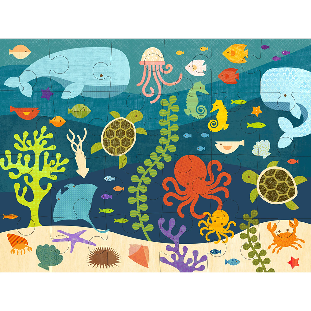 Petit Collage - Floor Puzzle - Ocean Life - 24 Pieces