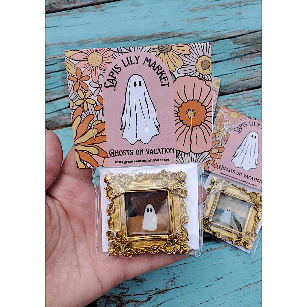 Lapis Lily Market Mini Art - Ghosts On Vacation