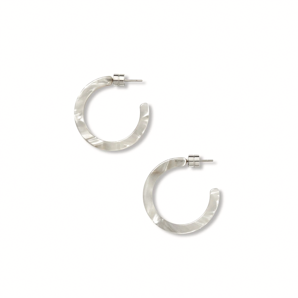 Machete Machete Mini Hoop Earrings - Grey Shell