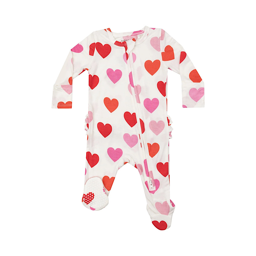Angel Dear 2 Way Zipper Footie - Big Hearts