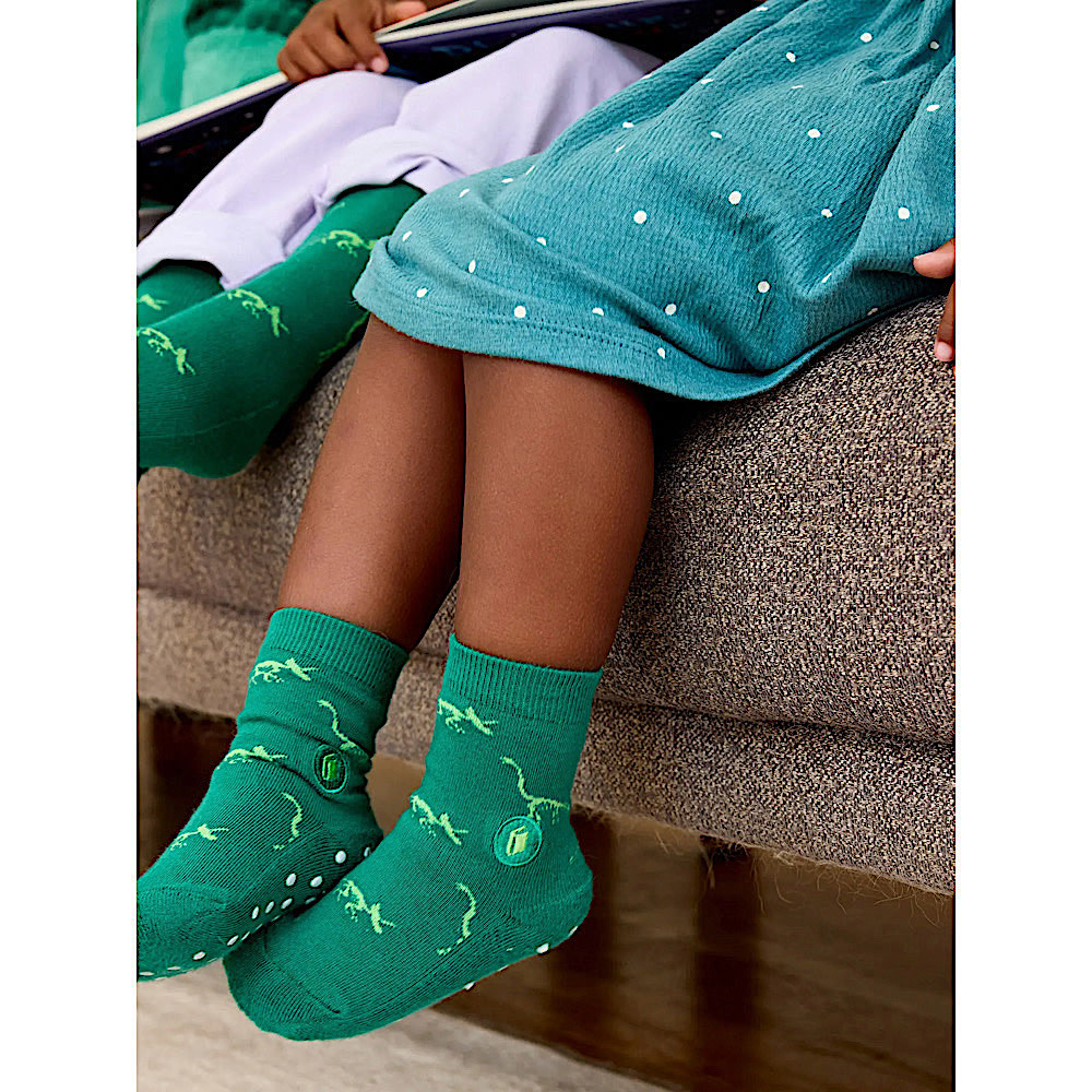 Conscious Step Kids Socks - Green Dinosaurs