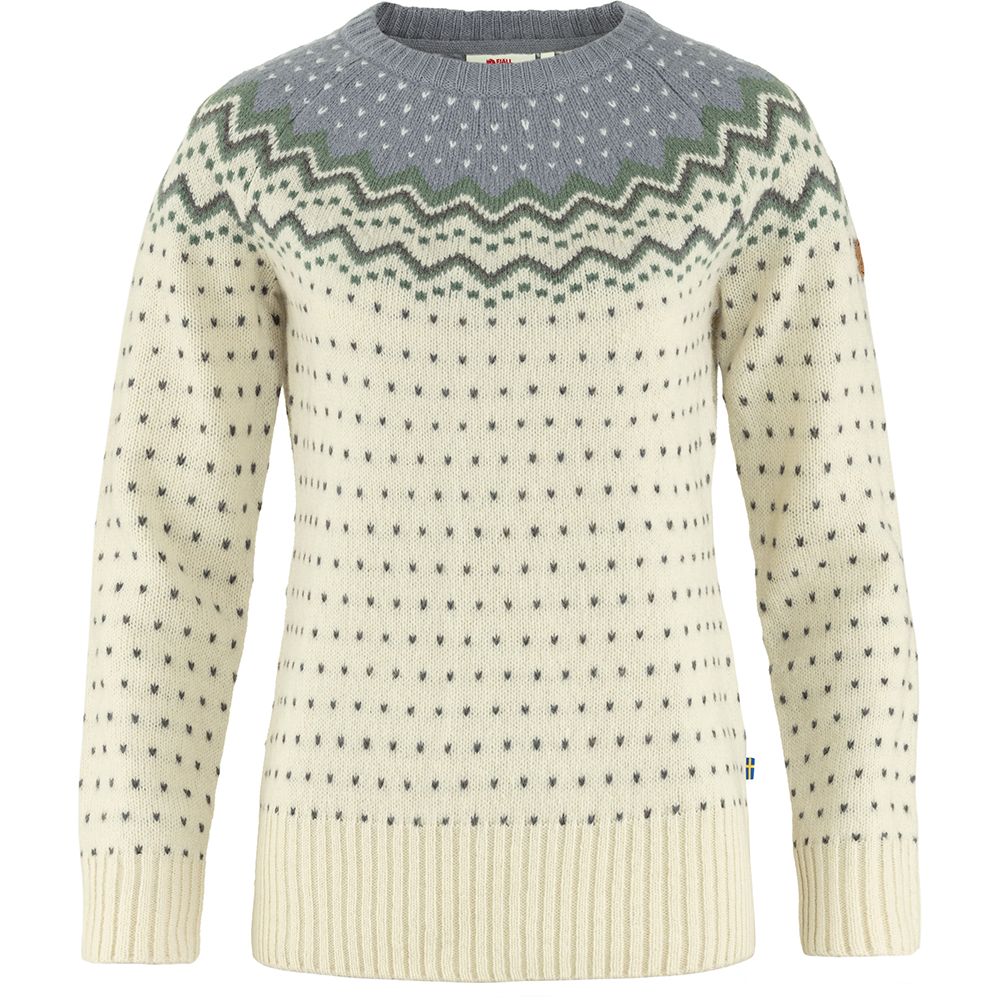 Fjallraven Arctic Fox LLC Fjallraven - Womens Ovik Knit Sweater - Chalk White-Flint Grey