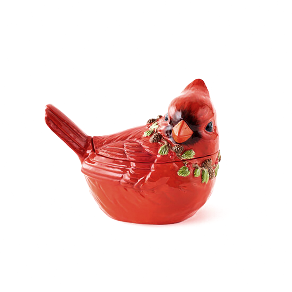 Cardinal Ceramic Covered Box