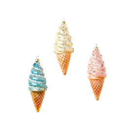 One Hundred 80 Degrees Ice Cream Cone Assorted Ornament