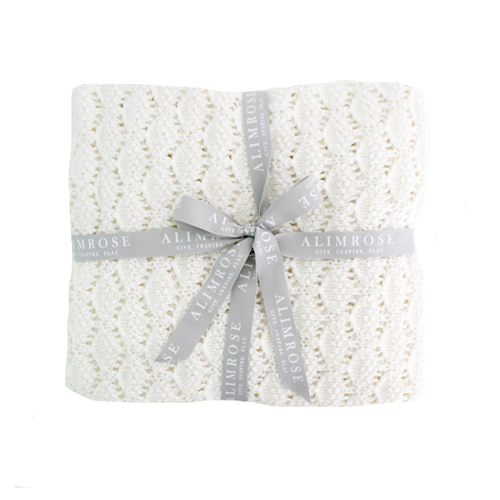 Alimrose Heritage Knit Baby Blanket - Ivory