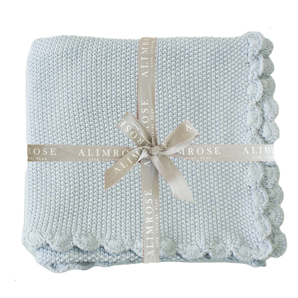Alimrose Alimrose Mini Moss Stitch Baby Blanket - Powder Blue