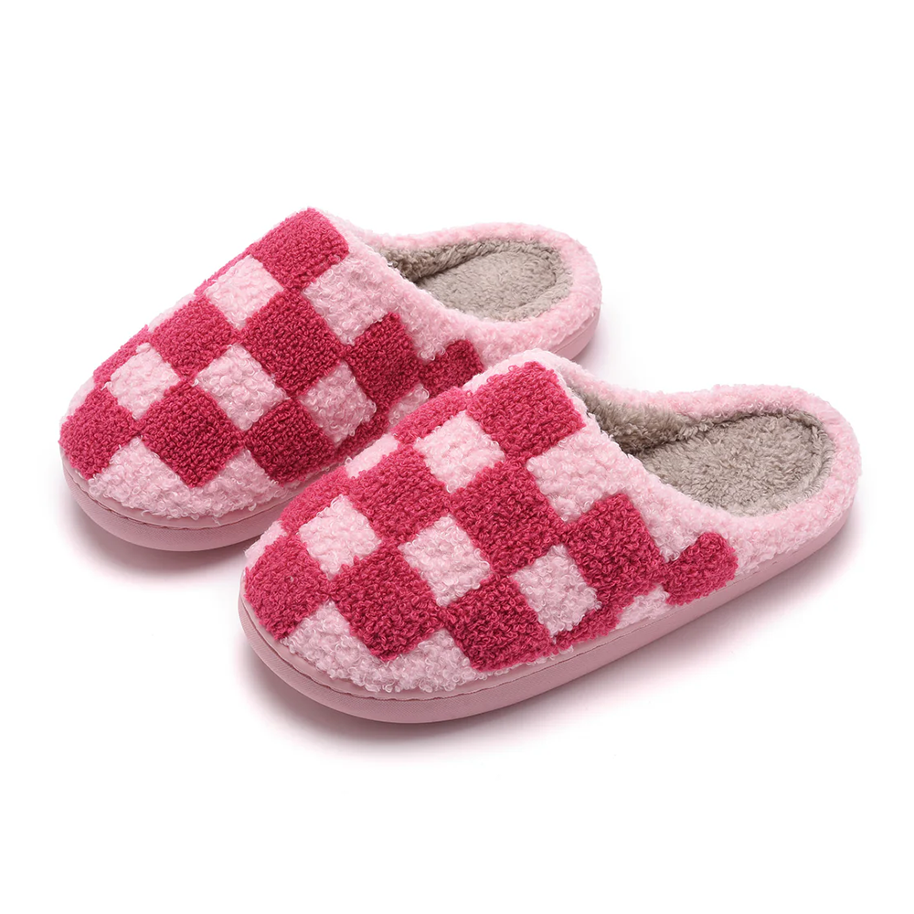 Shop Lev Shop Lev - Plush Slipper - Pink Checker
