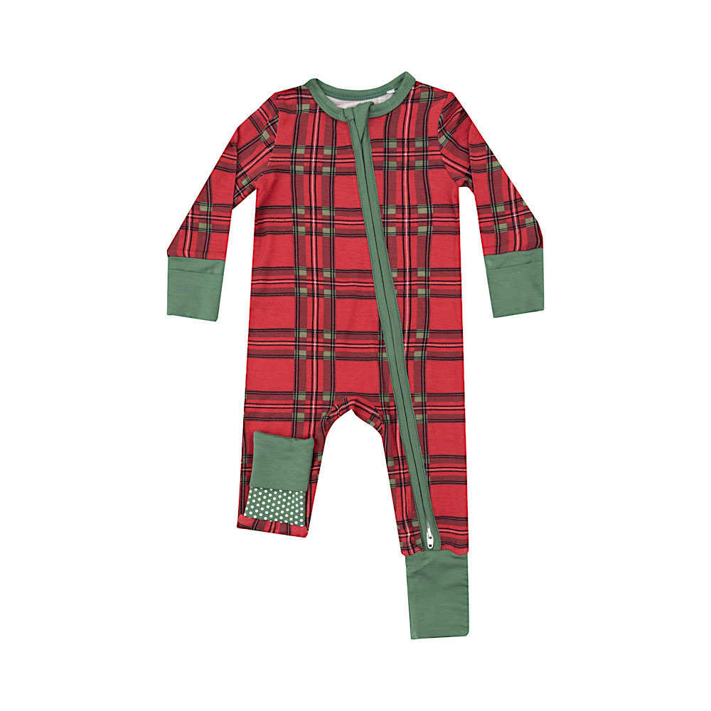 Angel Dear 2 Way Zipper Romper - Vintage Holiday Plaid