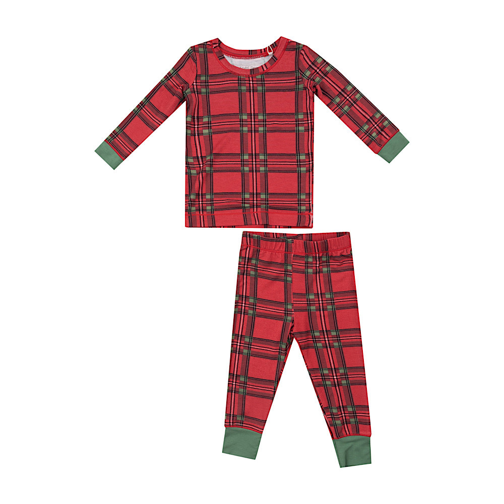 Angel Dear Long Sleeve Loungewear Set - Vintage Holiday Plaid