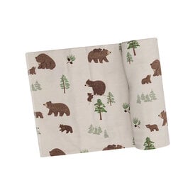 Angel Dear Angel Dear Swaddle Blanket 45x45 - Sweet Brown Bears