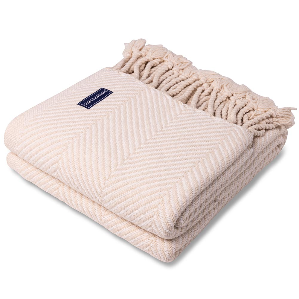 Faribault (Brahms Mount) Faribault (Brahms Mount) - Monhegan Cotton Throw  - Natural & White