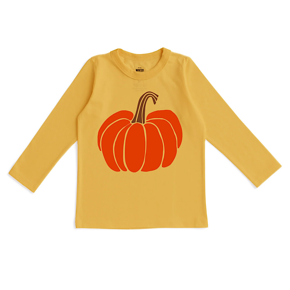 Winter Water Factory Winter Water Factory Long Sleeve Graphic Tee - Pumpkin Ochre
