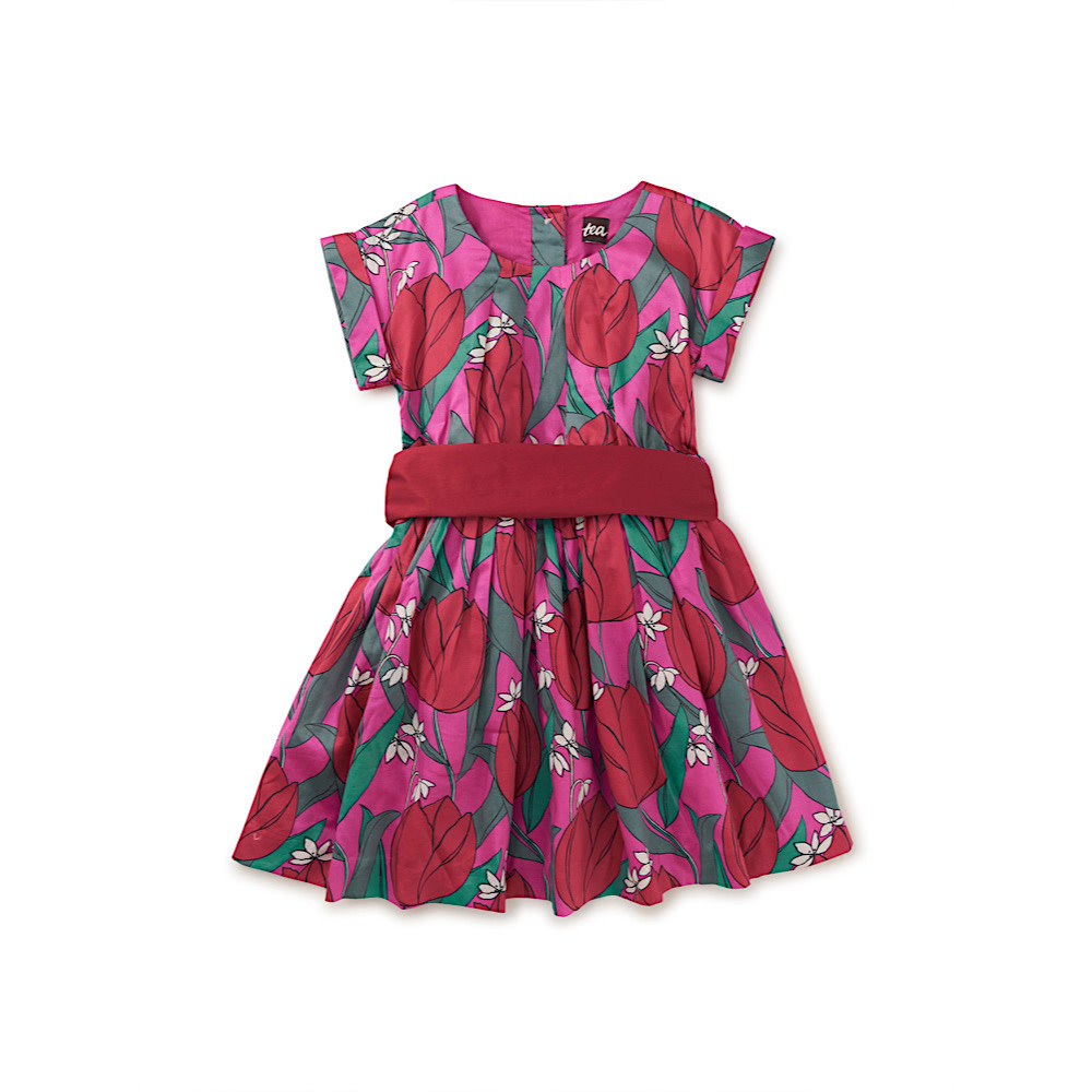 Tea Collection Tea Collection Sateen Sash Dress - Tulipmania