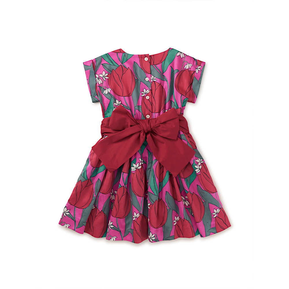 Tea Collection Sateen Sash Dress - Tulipmania