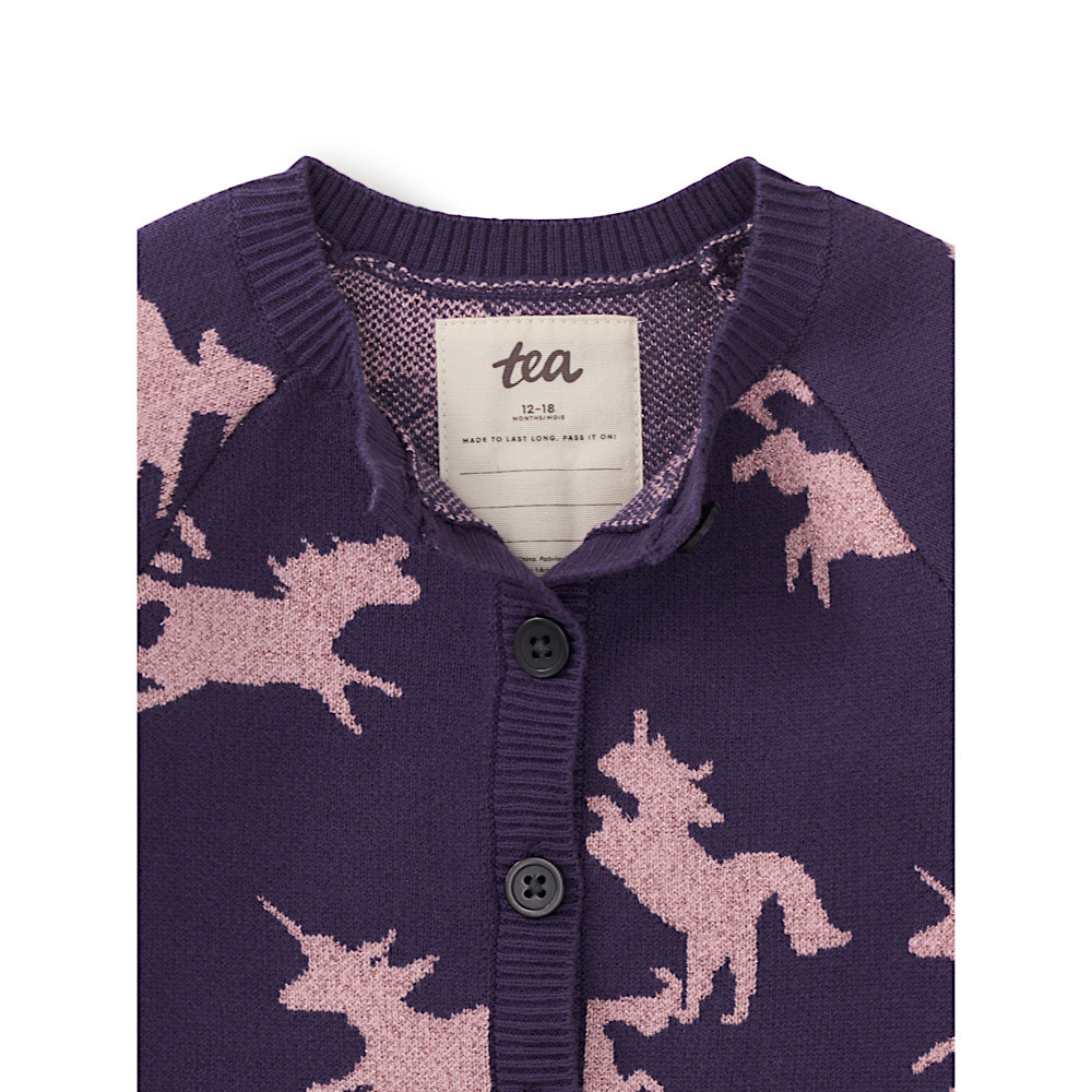 Tea Collection Unicorn Cardigan - Unicorn Frolic