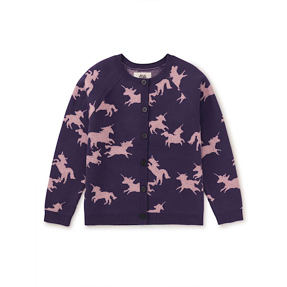 Tea Collection Unicorn Cardigan - Unicorn Frolic