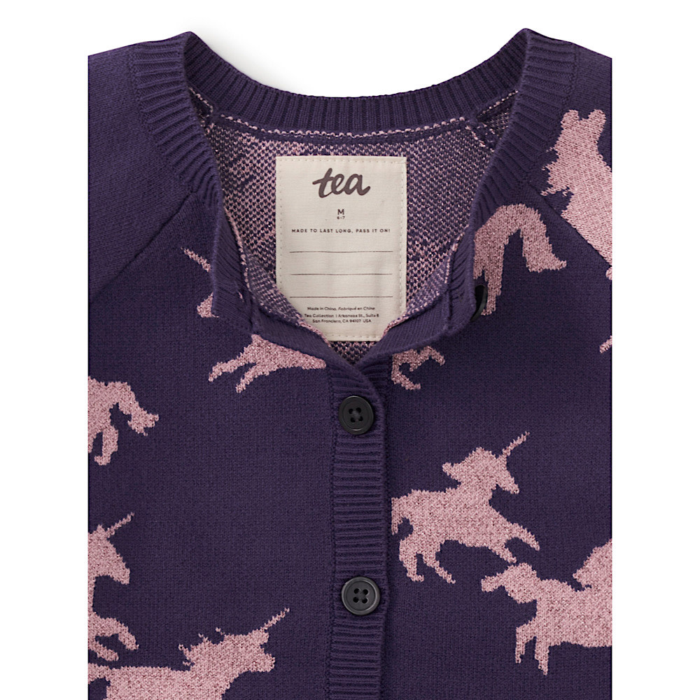 Tea Collection Unicorn Cardigan - Unicorn Frolic