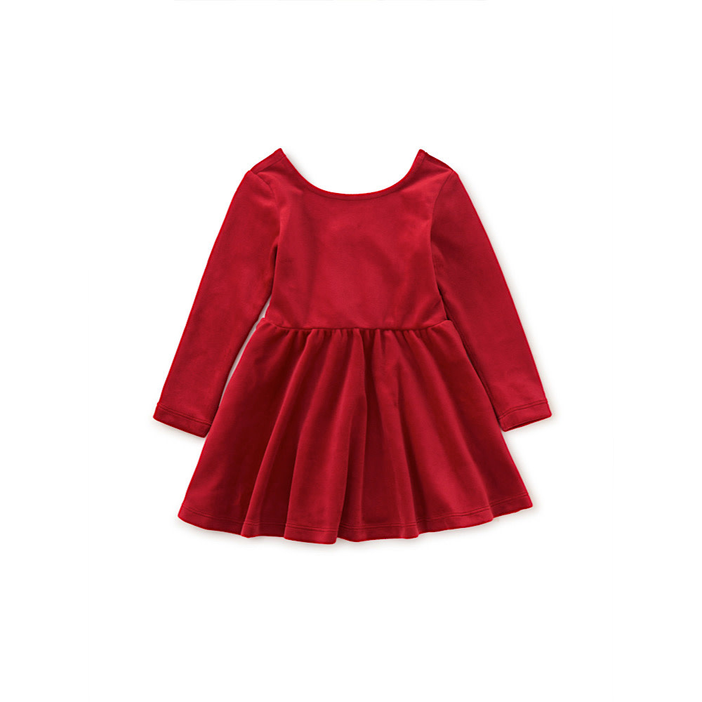 Tea Collection Velour Skater Dress - Red Wagon