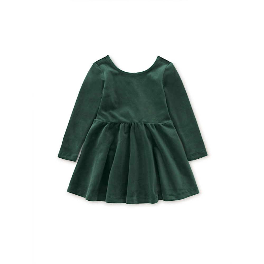 Tea Collection Velour Skater Dress - Pineneedle