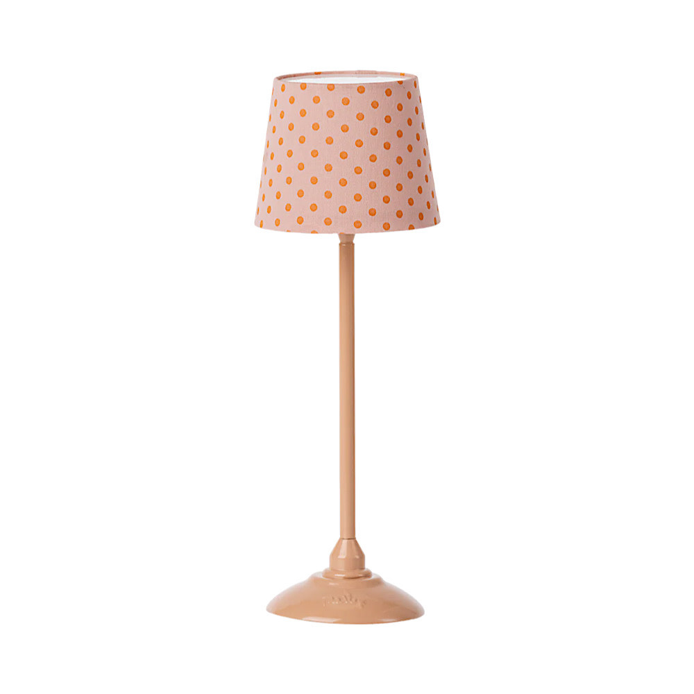 Maileg Maileg Miniature Floor Lamp - Dark Powder Pink Polka