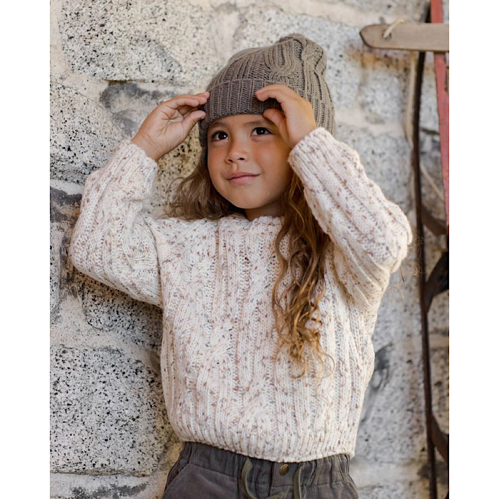 Rylee + Cru Cable-Knit Sweater - Natural Speckle