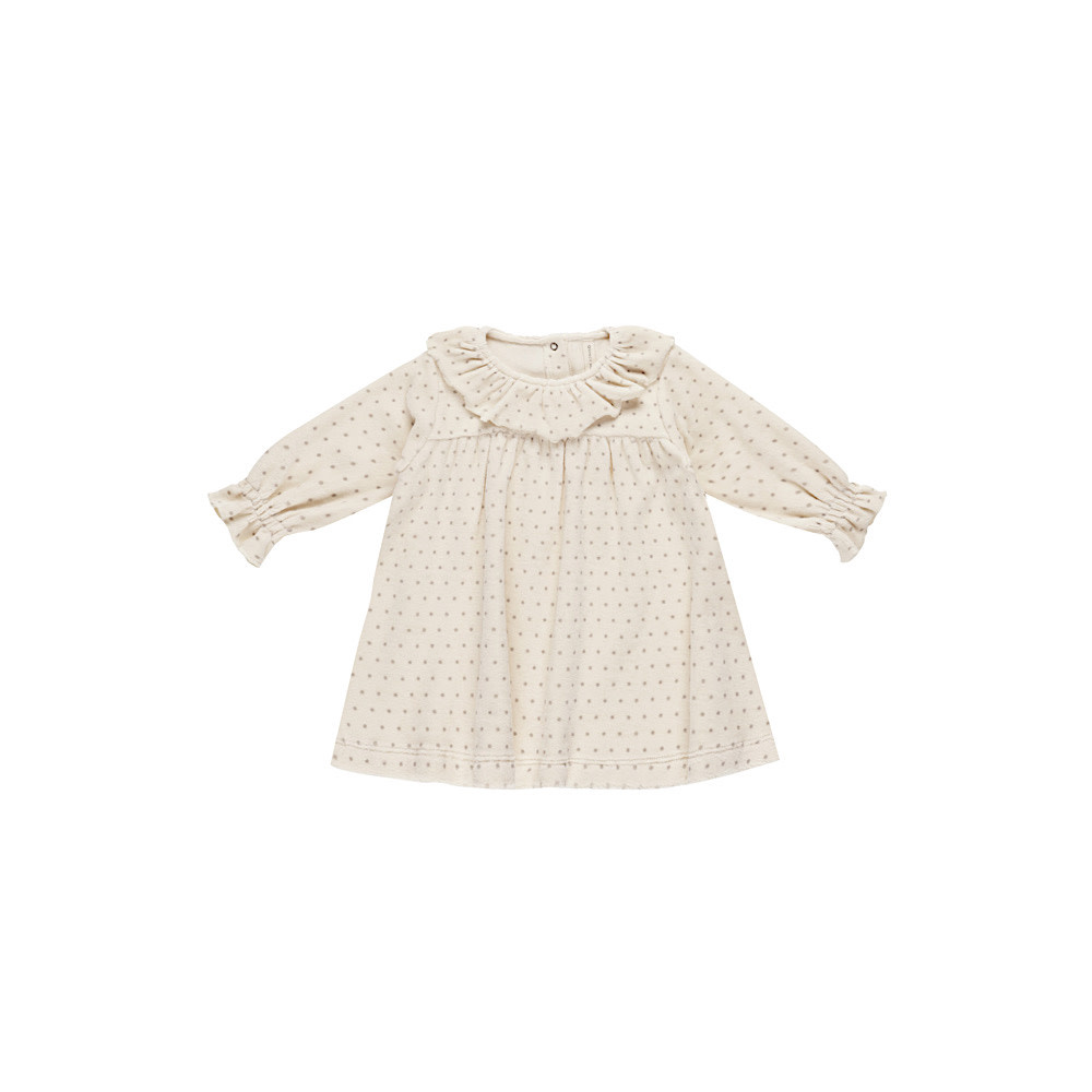 Quincy Mae Quincy Mae Velour Baby Dress - Polka Dot