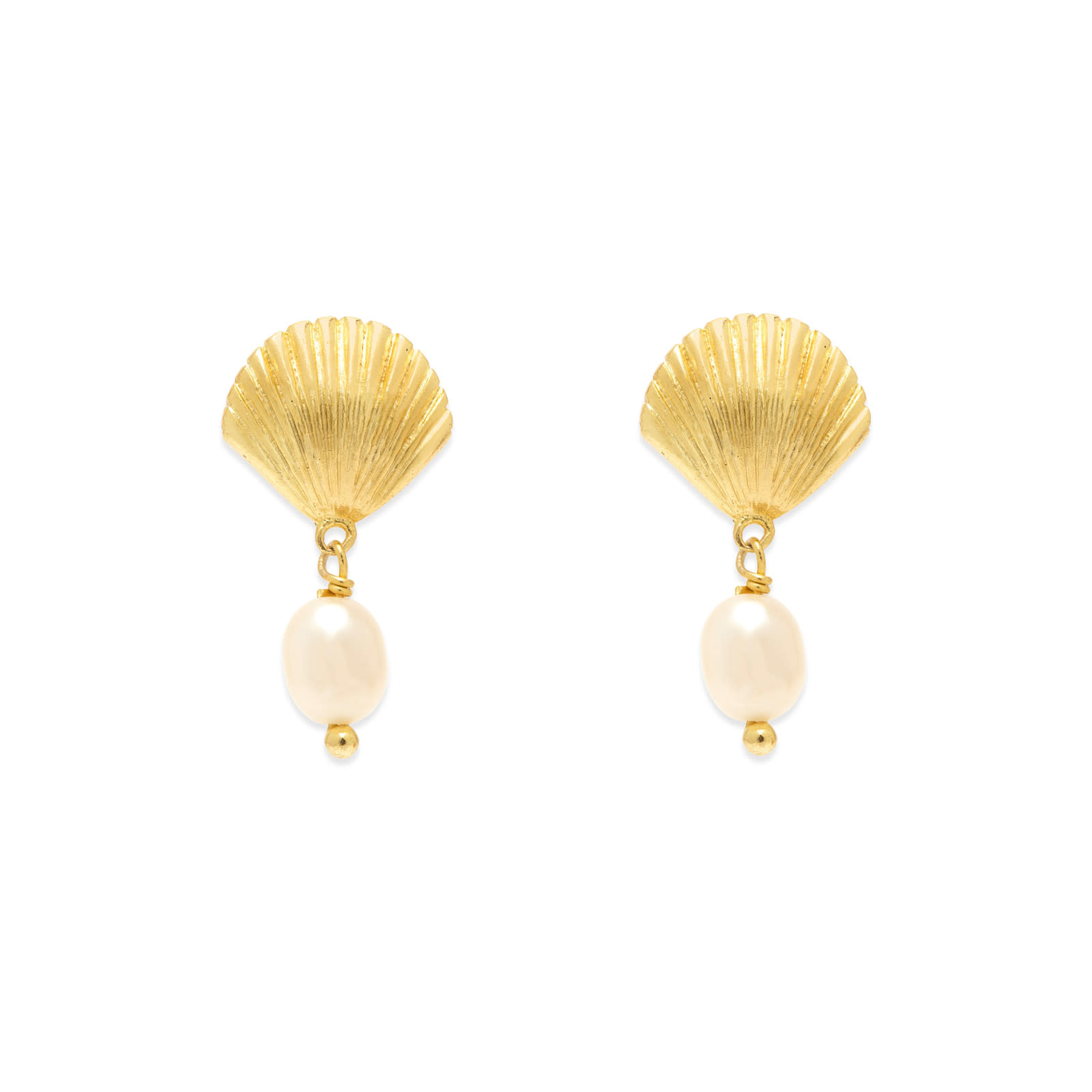 Pura Vida Pura Vida -Earrings - Radiant Pearl Shell - Gold