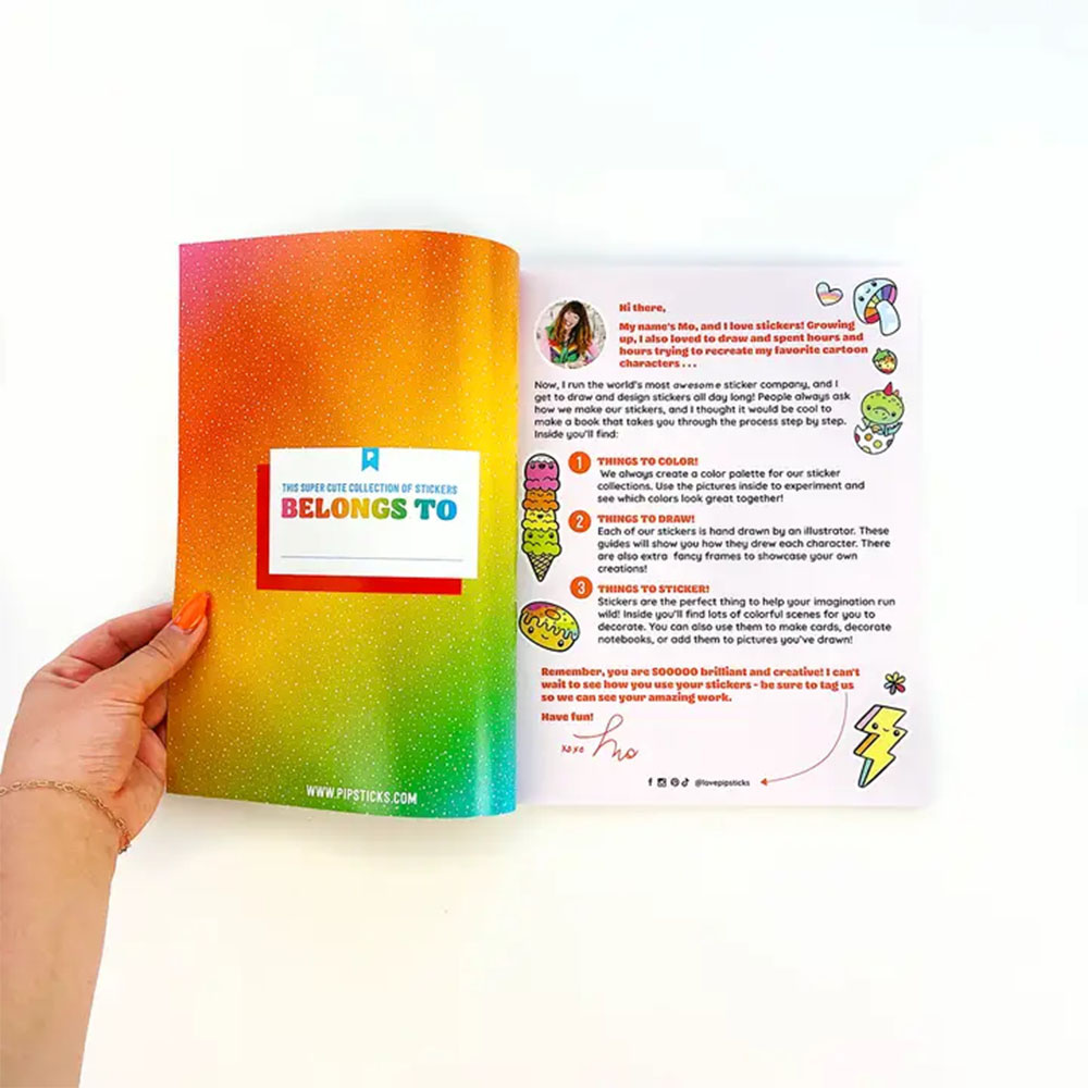 Pipsticks Draw Along Sticker Book - Rainbow