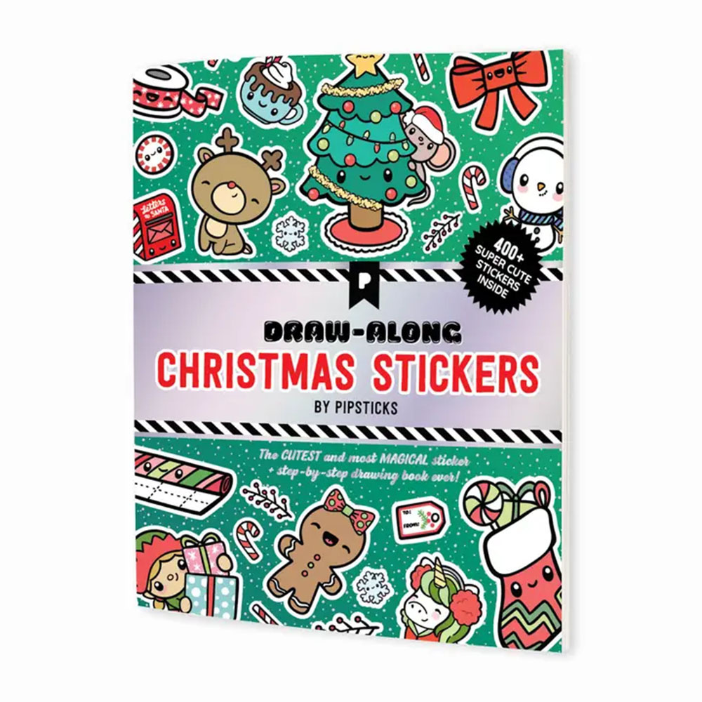 Pipsticks Pipsticks Draw Along Sticker Book - Christmas