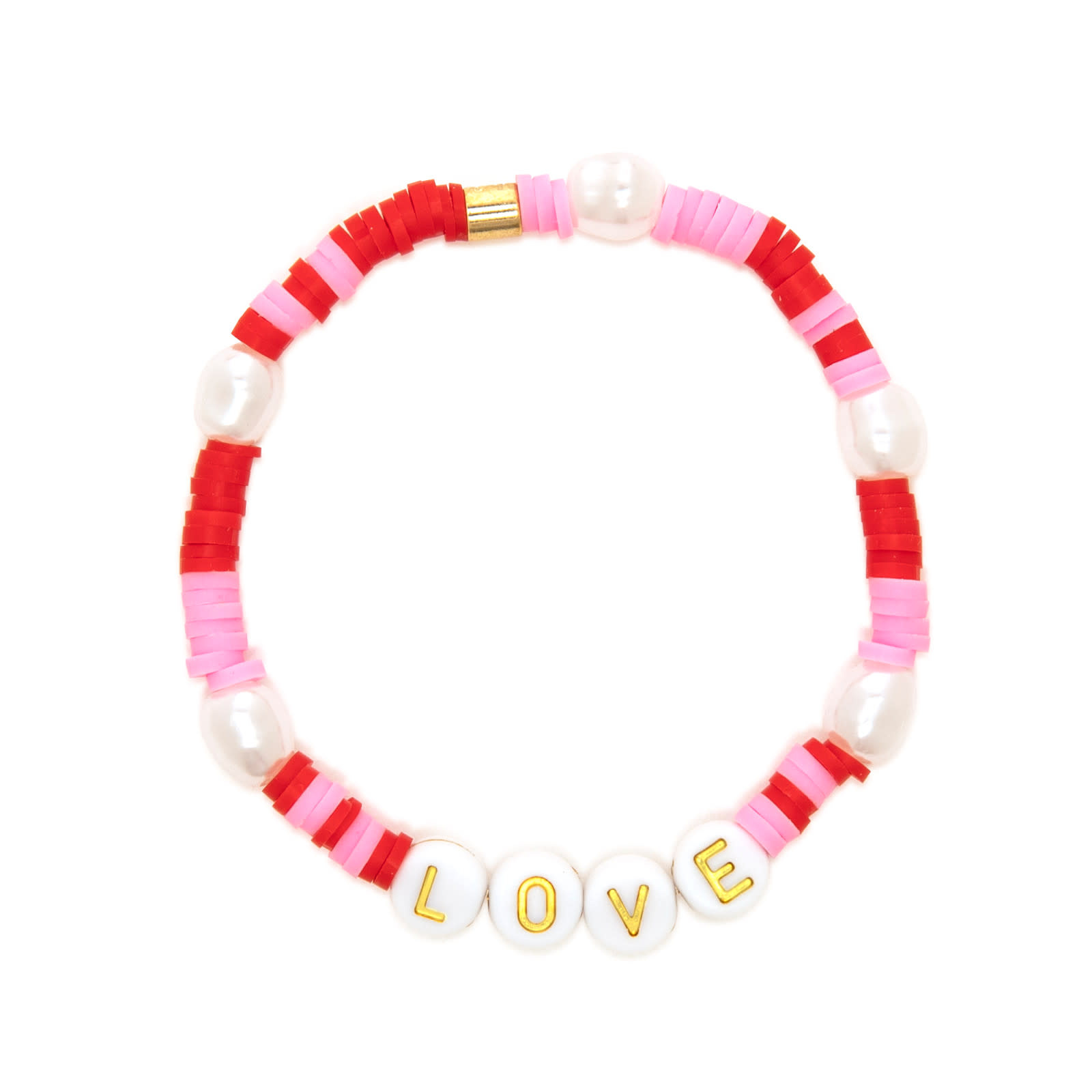 Pura Vida Pura Vida - Vinyl Disc Alphabet Bead Bracelet - Love
