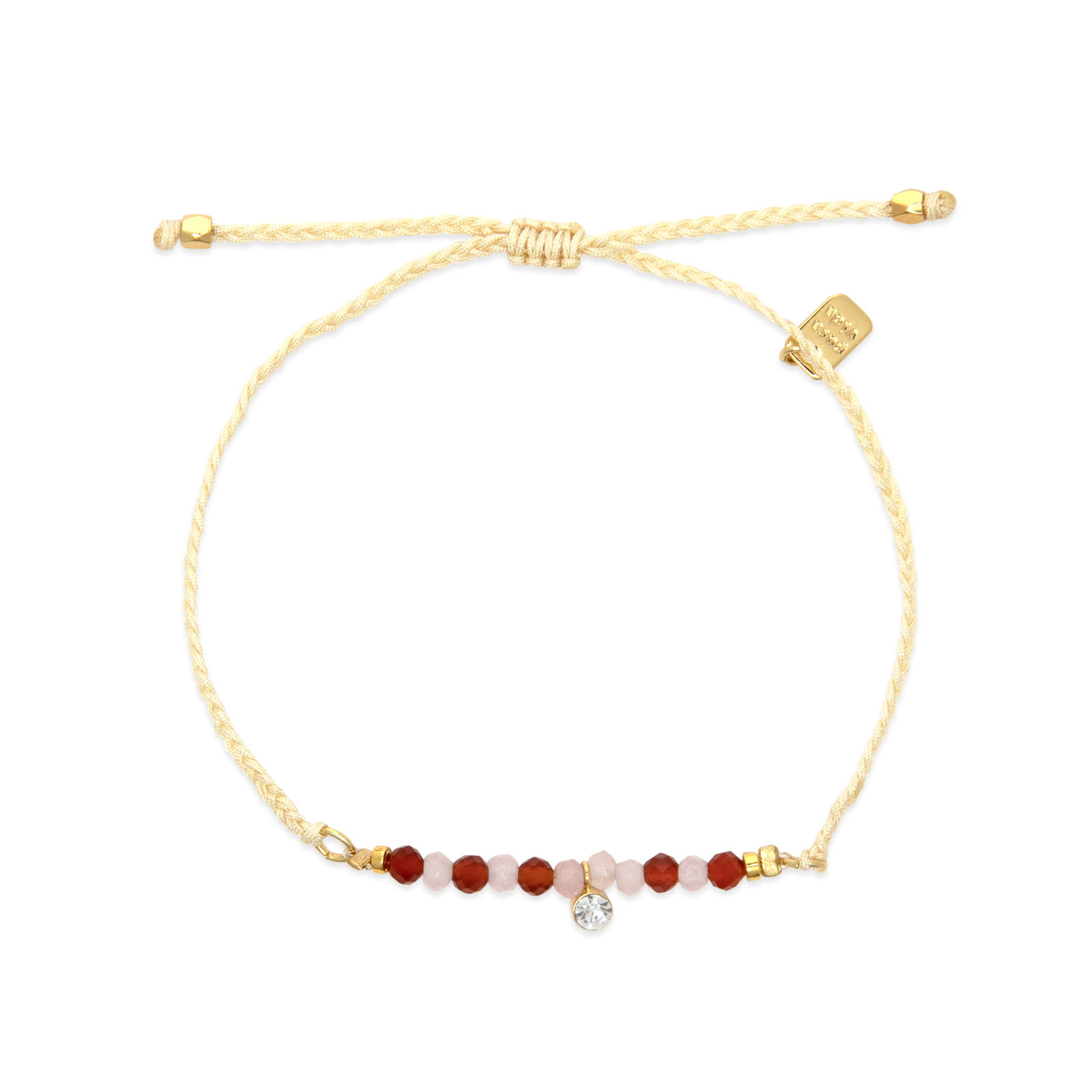 Pura Vida Pura Vida - Dainty Bracelet - Lover Charm - Natural