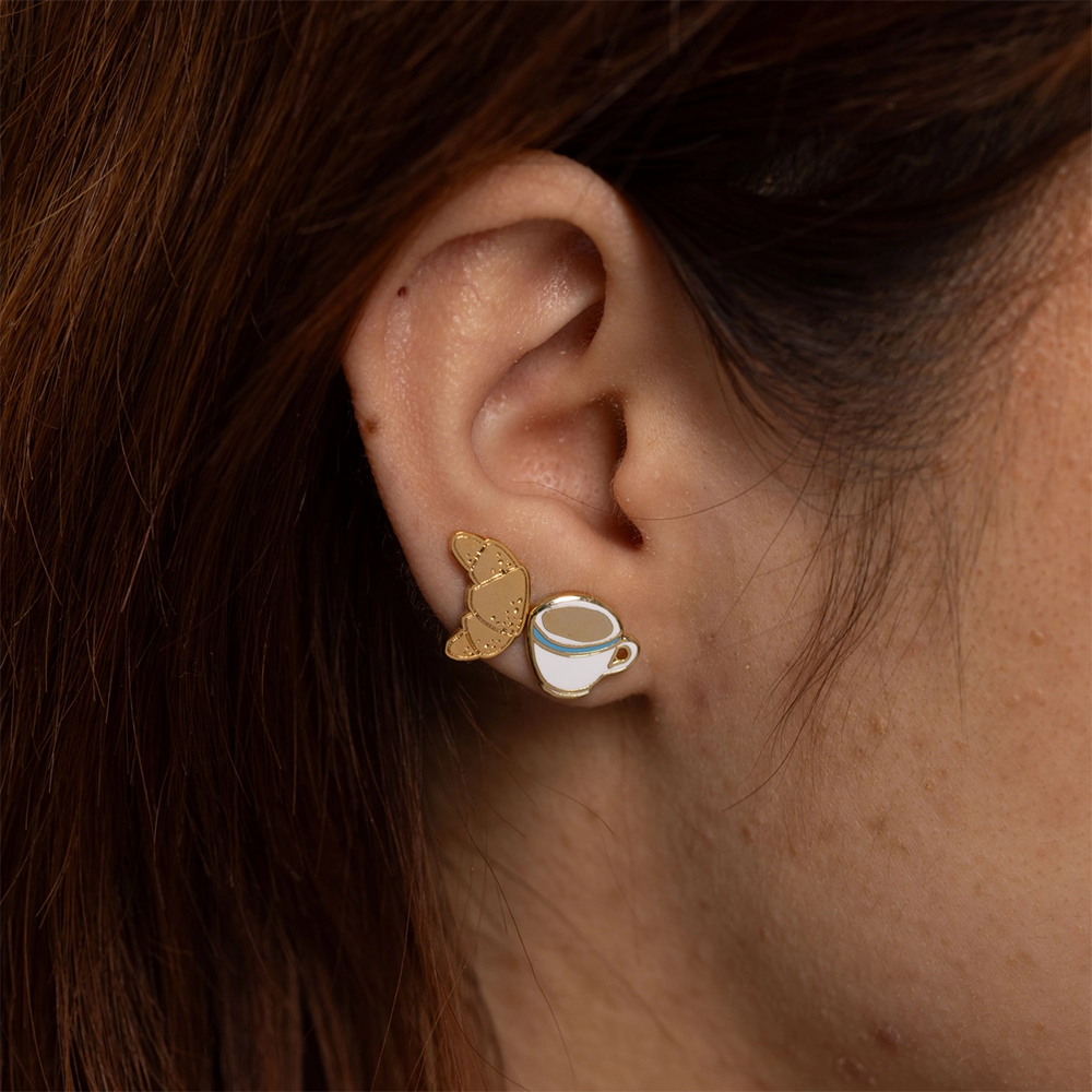 Yellow Owl Workshop Earrings - Croissant & Coffee
