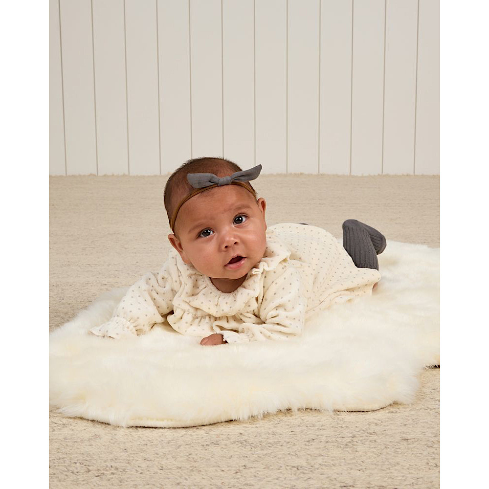 Quincy Mae Velour Baby Dress - Polka Dot