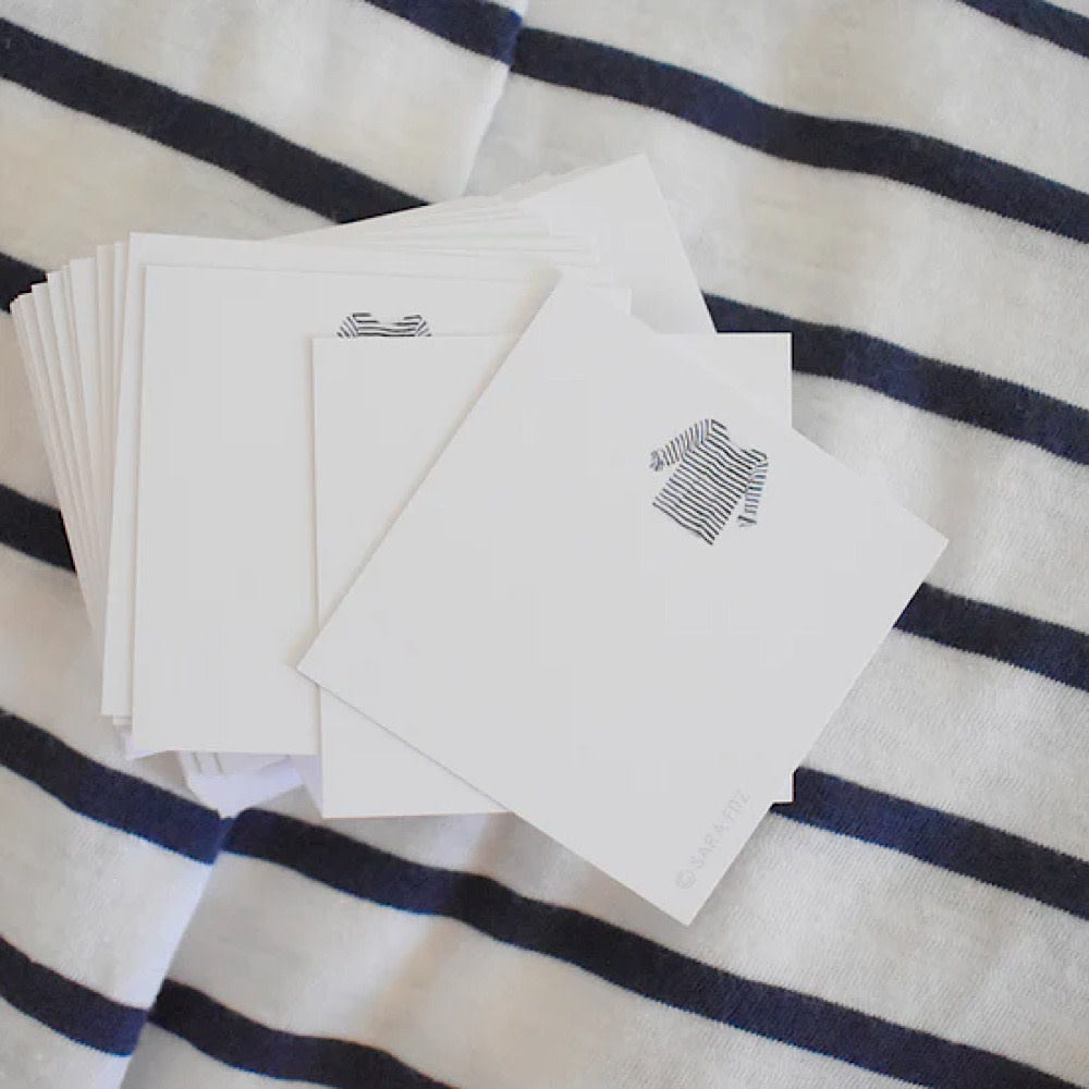 Sara Fitz Notelet - Striped Shirt