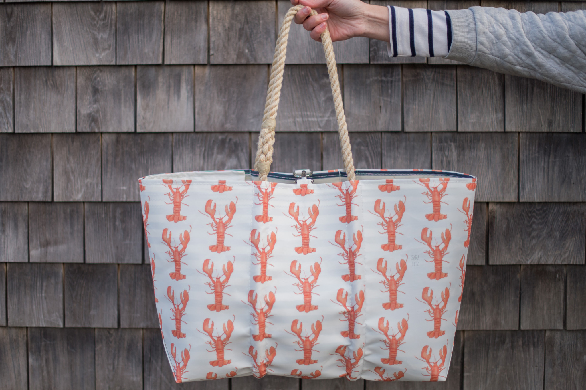 Sea Bags x Sara Fitz - Lobster - Large Tote - Hemp Handle