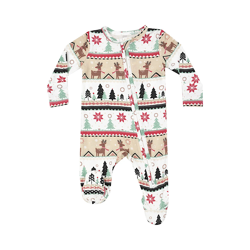 Angel Dear Angel Dear 2 Way Zipper Footie - Reindeer Fair Isle