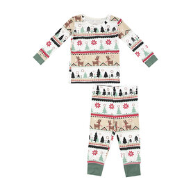 Angel Dear Angel Dear Long Sleeve Loungewear Set - Reindeer Fair Isle