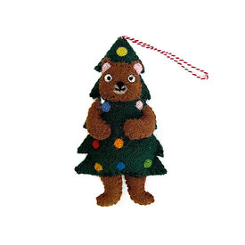 Ornaments 4 Orphans Bear in Christmas Tree Felt Wool Ornament