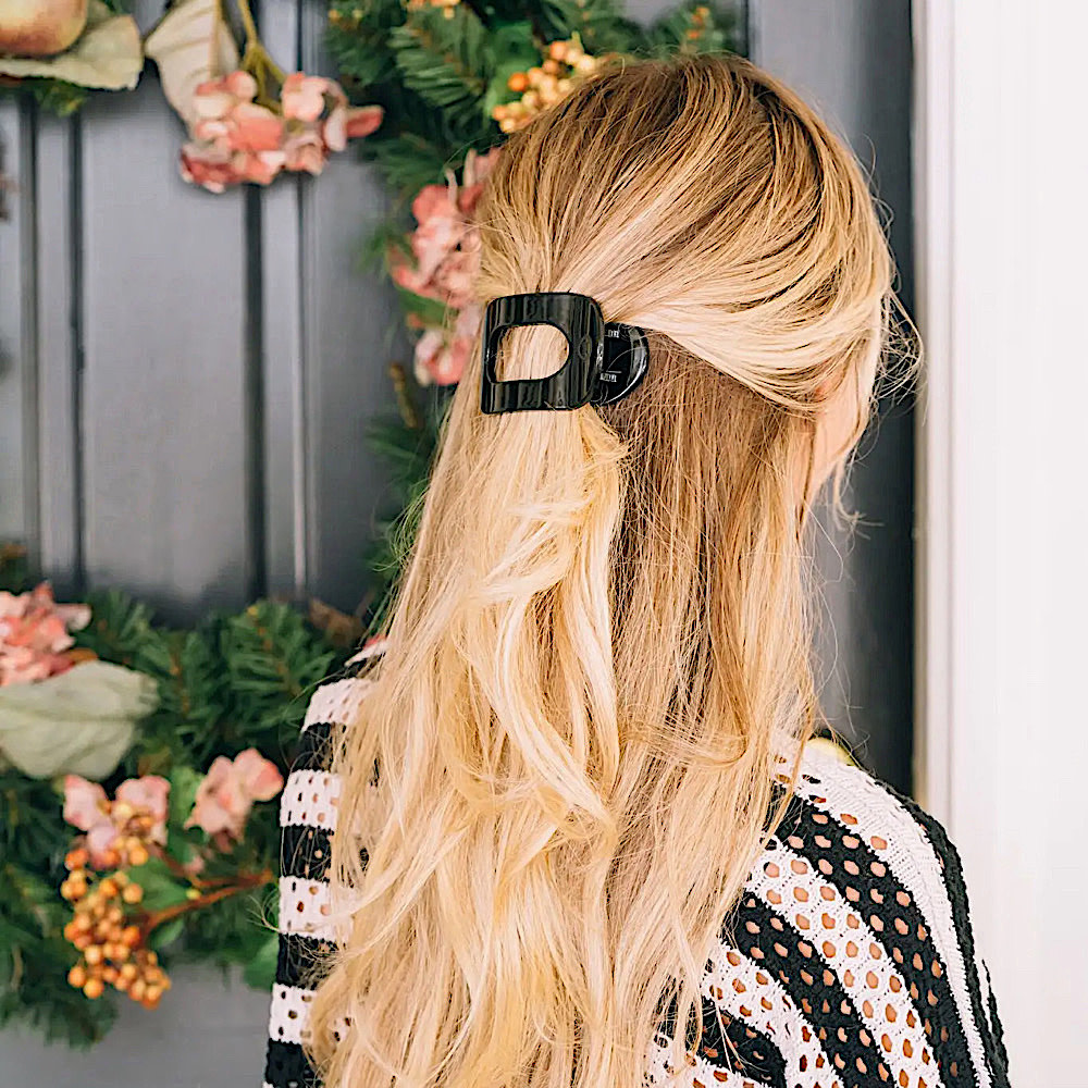 Teleties Flat Round Clip - Small - Jet Black