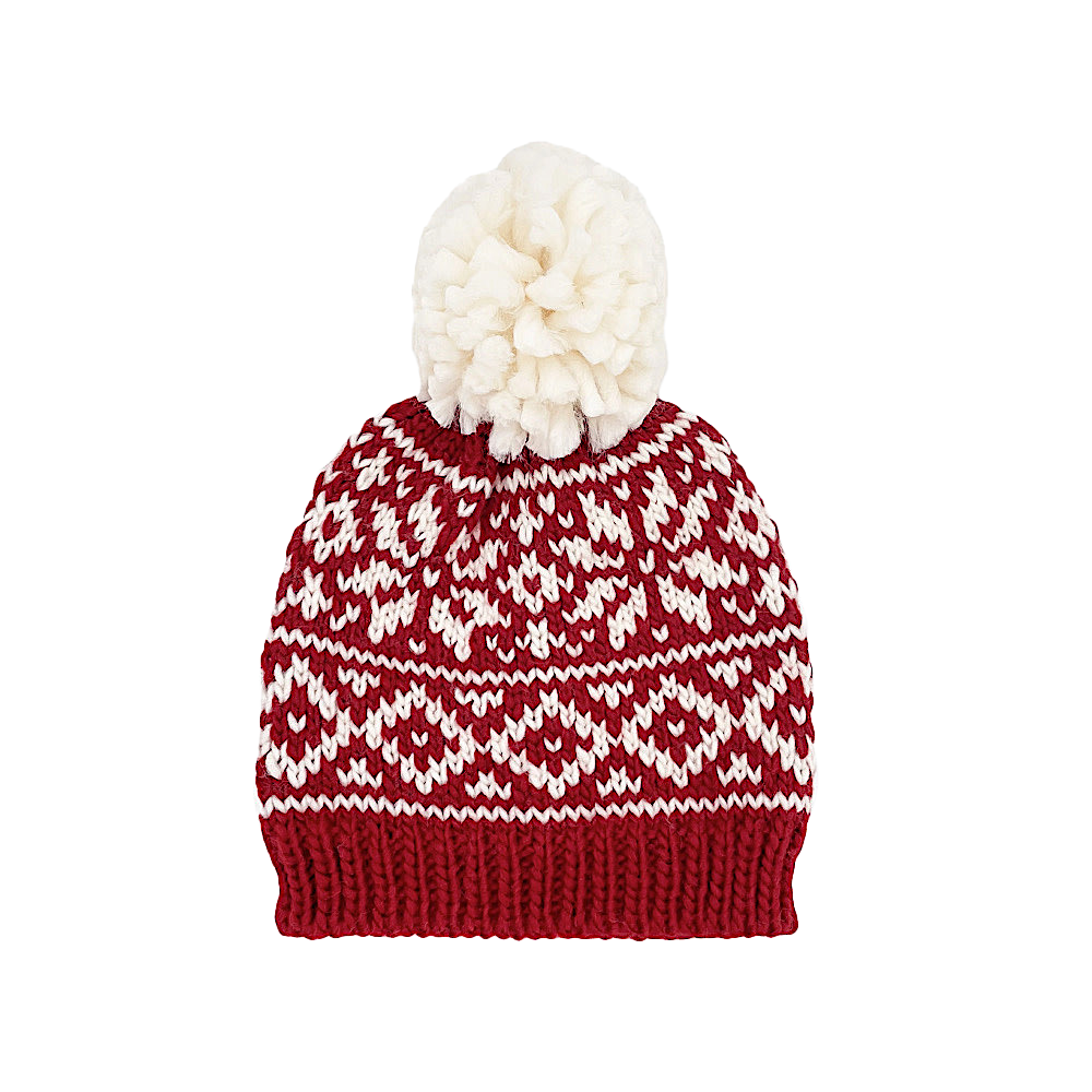 The Blueberry Hill Adult Snowflake Hat - Red