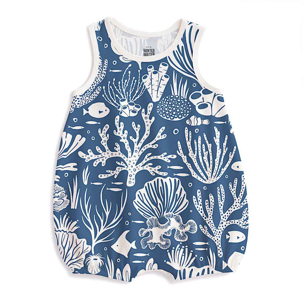 Winter Water Factory Bubble Romper - Corals Blue