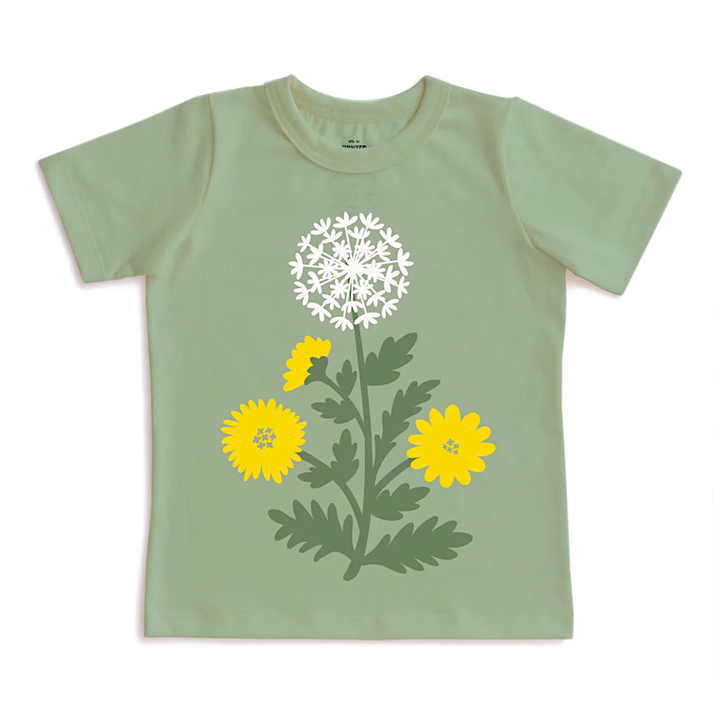 Winter Water Factory Short Sleeve Graphic Tee - Dandelion Meadow Green