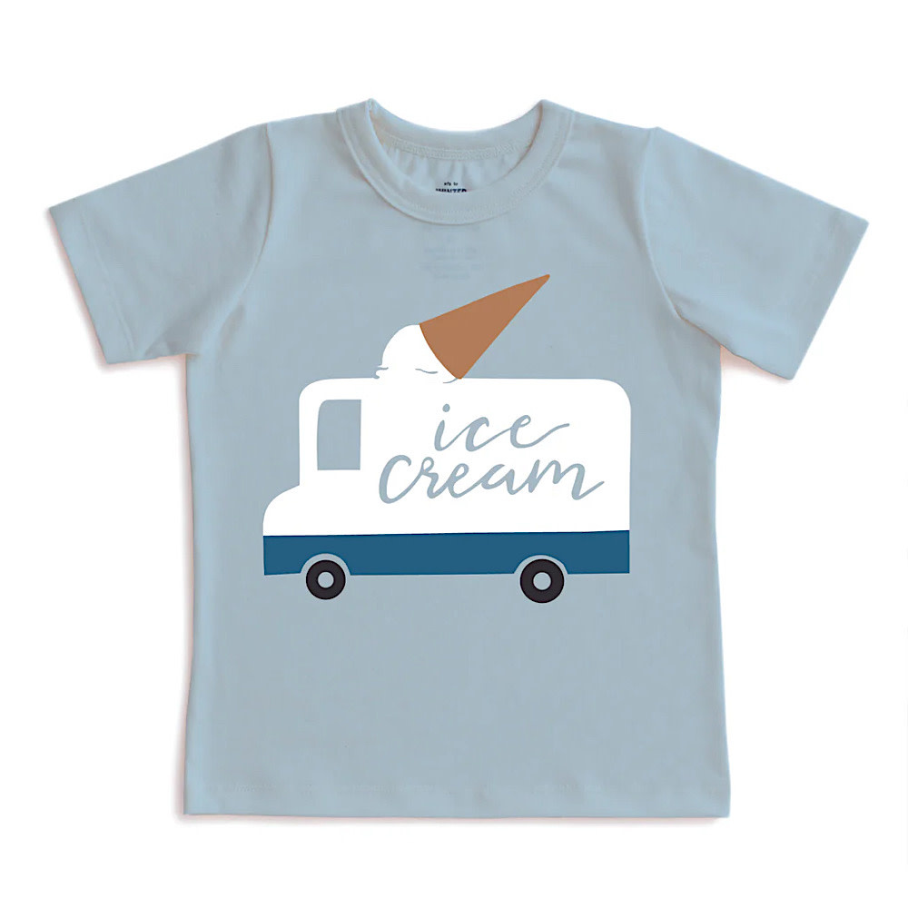 Winter Water Factory Short Sleeve Graphic Tee - Ice Cream Truck Sky Blue