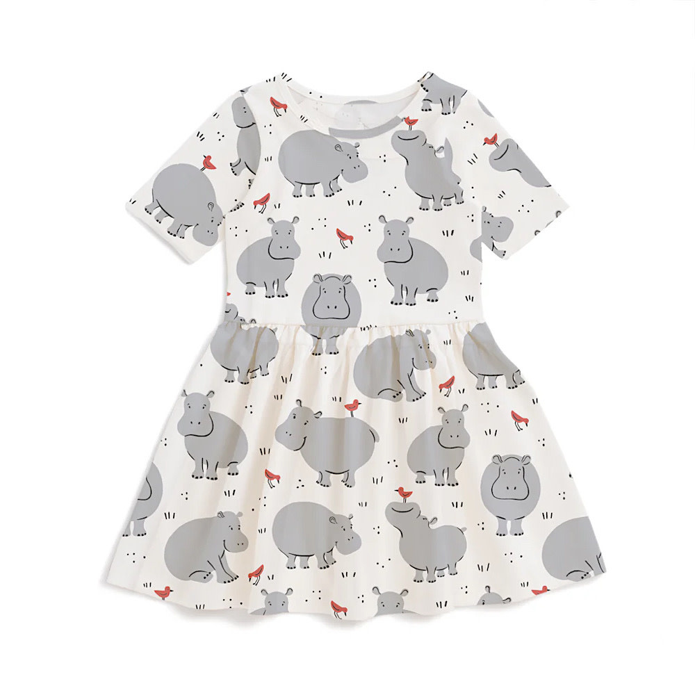 Winter Water Factory Winter Water Factory Alberta Dress - Hippos Grey